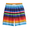 Tribal Mexican Serape Pattern Print Cotton Shorts