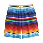 Tribal Mexican Serape Pattern Print Cotton Shorts