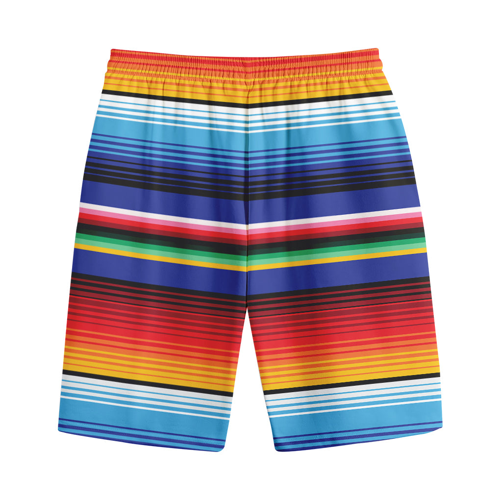 Tribal Mexican Serape Pattern Print Cotton Shorts