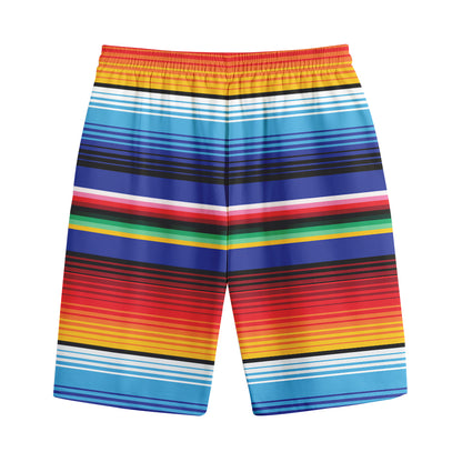 Tribal Mexican Serape Pattern Print Cotton Shorts