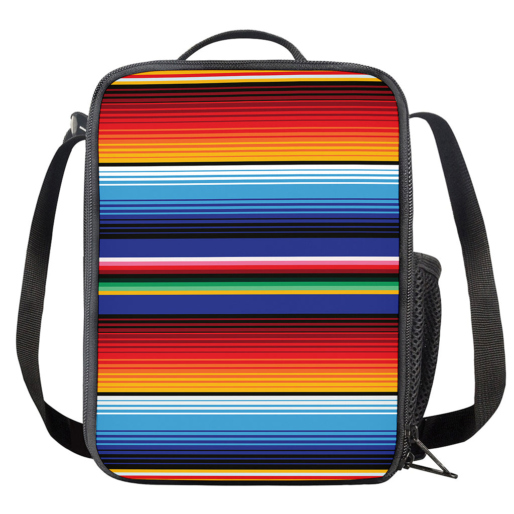 Tribal Mexican Serape Pattern Print Crossbody Lunch Bag