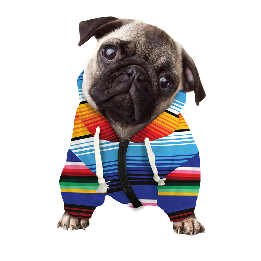 Tribal Mexican Serape Pattern Print Dog Zip Up Hoodie