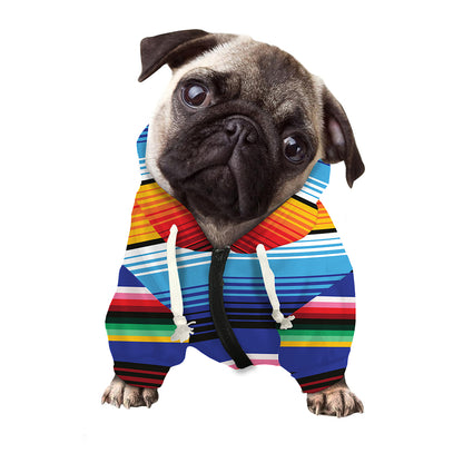 Tribal Mexican Serape Pattern Print Dog Zip Up Hoodie