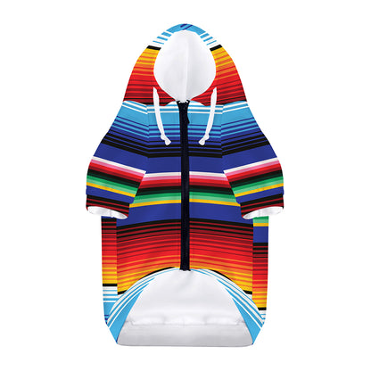 Tribal Mexican Serape Pattern Print Dog Zip Up Hoodie