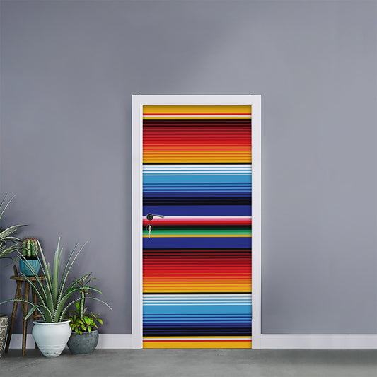Tribal Mexican Serape Pattern Print Door Sticker