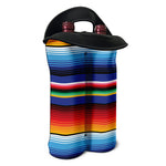 Tribal Mexican Serape Pattern Print Double Neoprene Wine Tote
