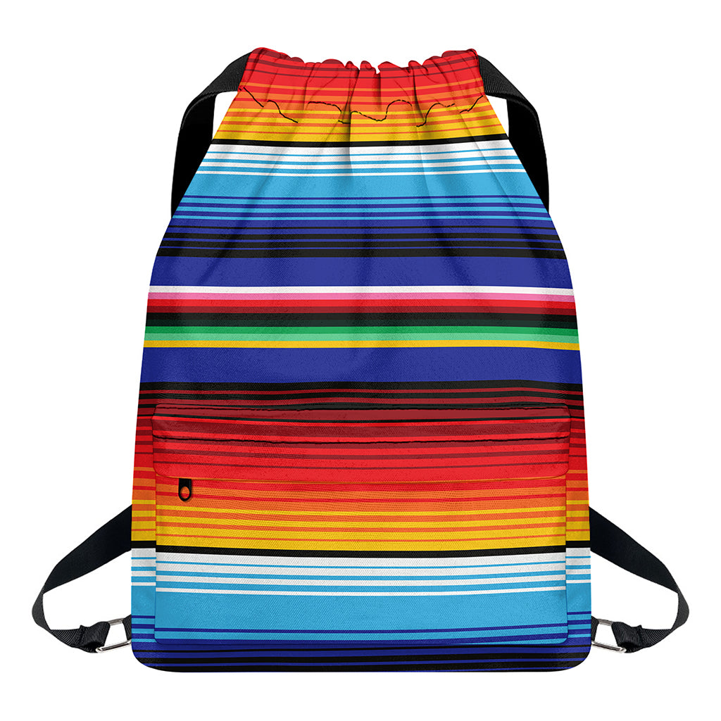 Tribal Mexican Serape Pattern Print Drawstring Backpack