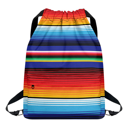 Tribal Mexican Serape Pattern Print Drawstring Backpack