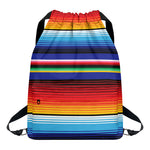 Tribal Mexican Serape Pattern Print Drawstring Backpack