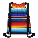 Tribal Mexican Serape Pattern Print Drawstring Backpack