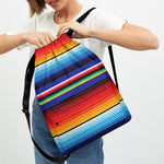 Tribal Mexican Serape Pattern Print Drawstring Backpack