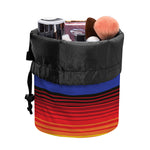 Tribal Mexican Serape Pattern Print Drawstring Makeup Bag
