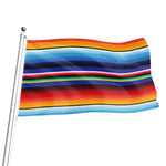 Tribal Mexican Serape Pattern Print Flag