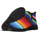 Tribal Mexican Serape Pattern Print Flat Ankle Boots