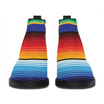 Tribal Mexican Serape Pattern Print Flat Ankle Boots