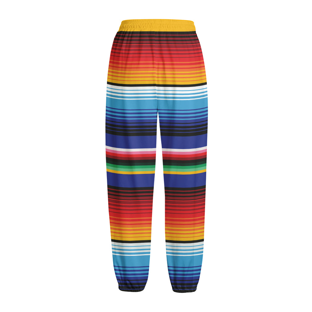 Tribal Mexican Serape Pattern Print Fleece Lined Knit Pants