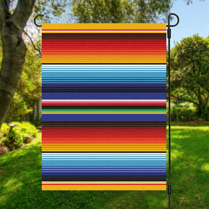 Tribal Mexican Serape Pattern Print Garden Flag