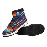 Tribal Mexican Serape Pattern Print High Top Leather Sneakers
