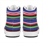 Tribal Mexican Serape Pattern Print High Top Leather Sneakers
