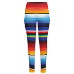 Tribal Mexican Serape Pattern Print High-Waisted Pocket Leggings