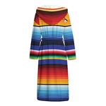Tribal Mexican Serape Pattern Print Hooded Bathrobe