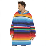 Tribal Mexican Serape Pattern Print Hoodie Blanket