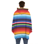 Tribal Mexican Serape Pattern Print Hoodie Blanket
