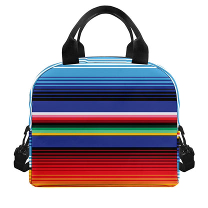 Tribal Mexican Serape Pattern Print Insulated Lunch Bag