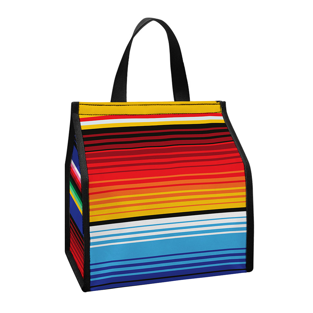 Tribal Mexican Serape Pattern Print Insulated Lunch Tote