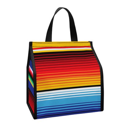 Tribal Mexican Serape Pattern Print Insulated Lunch Tote
