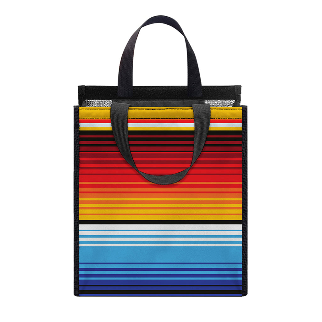 Tribal Mexican Serape Pattern Print Insulated Lunch Tote