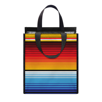 Tribal Mexican Serape Pattern Print Insulated Lunch Tote