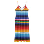 Tribal Mexican Serape Pattern Print Jersey Midi Cami Dress