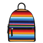 Tribal Mexican Serape Pattern Print Leather Backpack