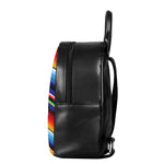 Tribal Mexican Serape Pattern Print Leather Backpack