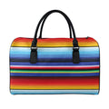 Tribal Mexican Serape Pattern Print Leather Duffel Bag