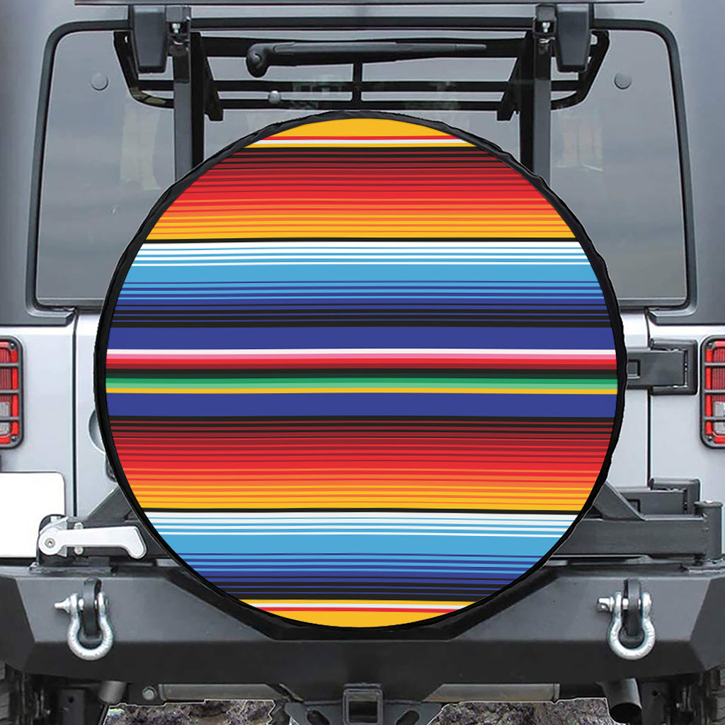 Tribal Mexican Serape Pattern Print Leather Spare Tire Cover