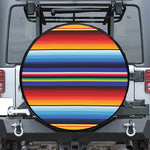 Tribal Mexican Serape Pattern Print Leather Spare Tire Cover