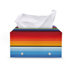 Tribal Mexican Serape Pattern Print Leather Tissue Box Cover