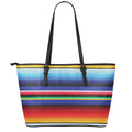 Tribal Mexican Serape Pattern Print Leather Tote Bag With Zipper