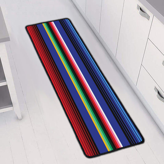 Tribal Mexican Serape Pattern Print Long Kitchen Mat