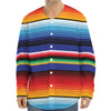 Tribal Mexican Serape Pattern Print Long Sleeve Baseball Jersey