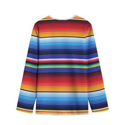 Tribal Mexican Serape Pattern Print Long Sleeve Short Coat