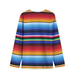Tribal Mexican Serape Pattern Print Long Sleeve Short Coat