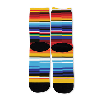 Tribal Mexican Serape Pattern Print Long Socks