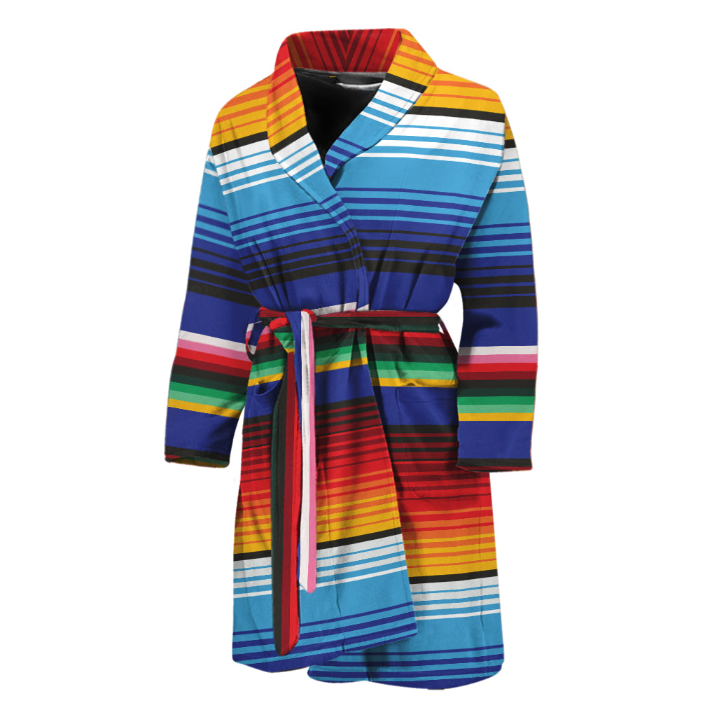 Tribal Mexican Serape Pattern Print Men's Bathrobe