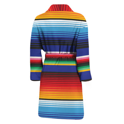 Tribal Mexican Serape Pattern Print Men's Bathrobe