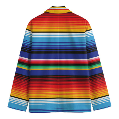 Tribal Mexican Serape Pattern Print Men's Blazer