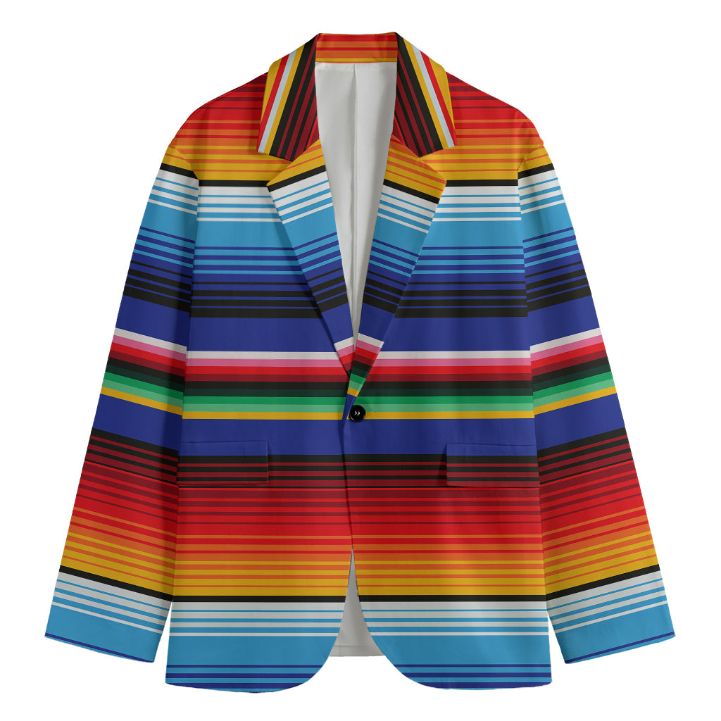 Tribal Mexican Serape Pattern Print Men's Cotton Blazer