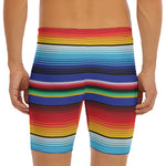 Tribal Mexican Serape Pattern Print Men's Long Boxer Briefs